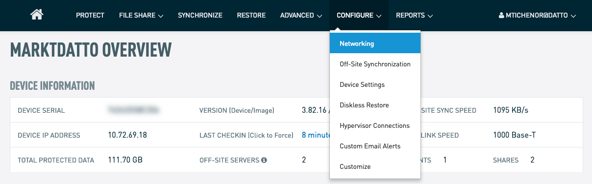 SIRIS, ALTO, and NAS: Network Configuration